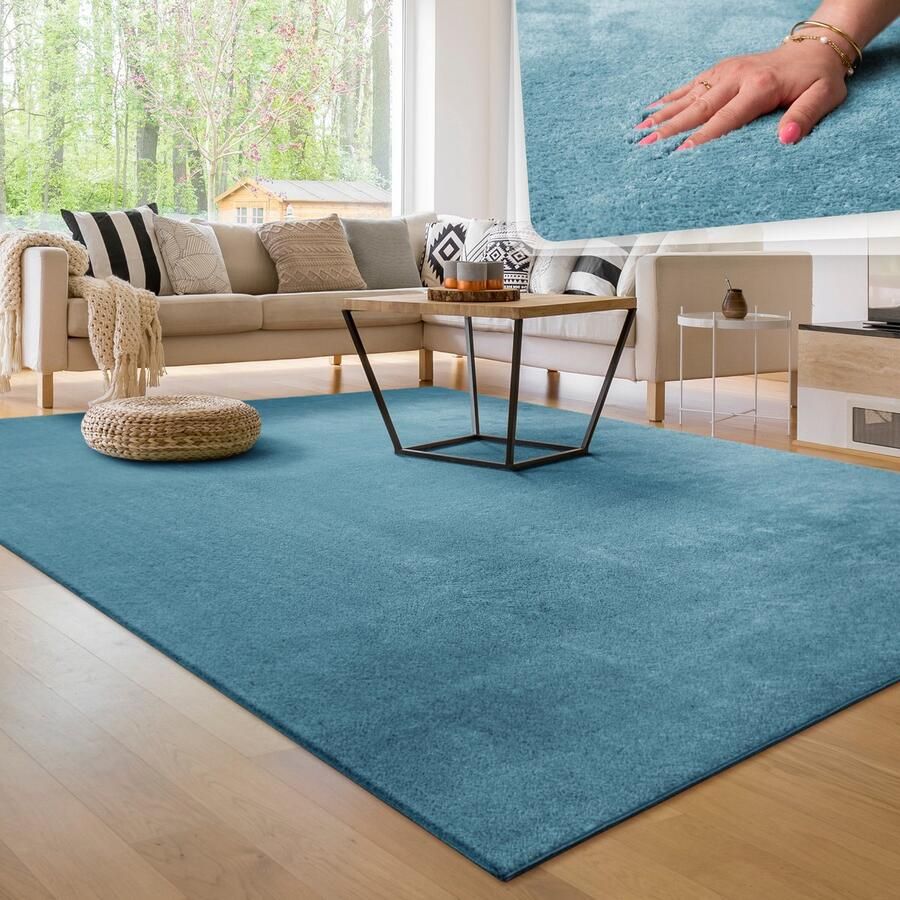 Paco Home Tapijt voor woonkamer Eenkleurig Wasbaar Zacht kortstondig pooltje 160x220 cm