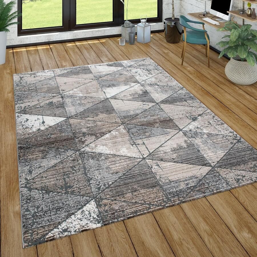 Paco Home Tapijt Woonkamer Modern Korte stapel Boho Skandi Abstract geometrisch patroon 200 cm Rund