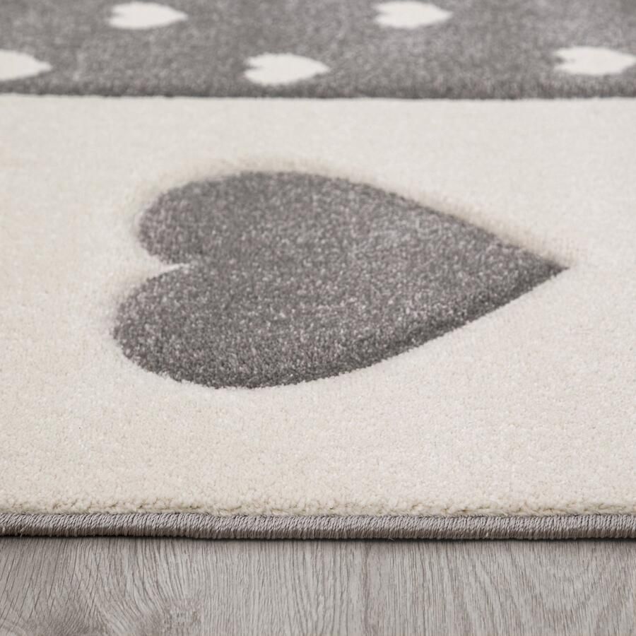 Paco Home Vloerkleed Kinderkamer Stippen Harten Sterren Pastel Versch. Kleuren En Afmetingen 133 cm Quadrat