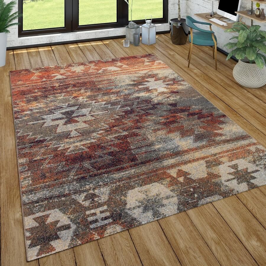 Paco Home Vloerkleed met oosters ontwerp laagpolig vloerkleed voor woonkamer used-look blauw 60x100 cm - Foto 1