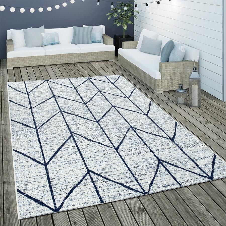 Paco Home Vloerkleed Kortrijk 741 Platweefsel modern design geschikt voor binnen en buiten woonkamer