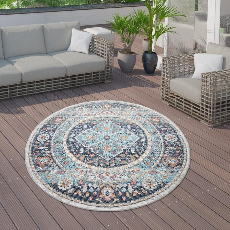 Paco Home Vloerkleed voor binnen en buiten laagpolig vloerkleed met oosters ontwerp verschillende kleuren en afmetingen 160 cm Rund