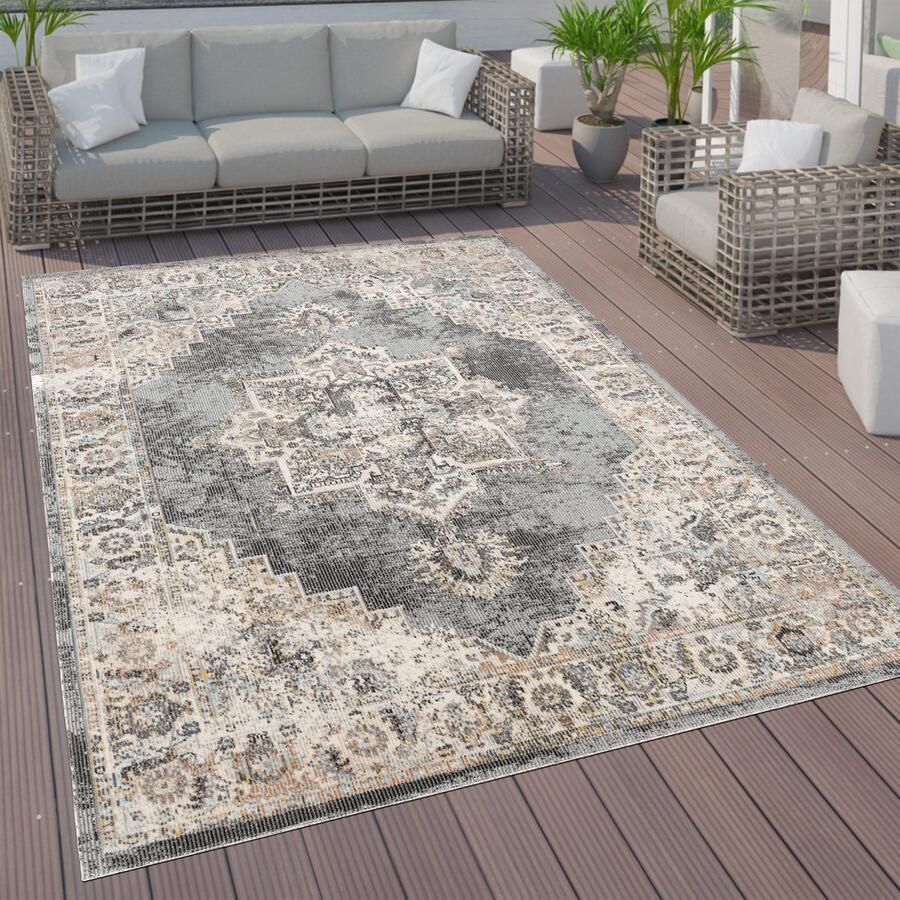 Paco Home Vloerkleed voor binnen en buiten laagpolig vloerkleed met oosters ontwerp verschillende kleuren en afmetingen 60x100 cm