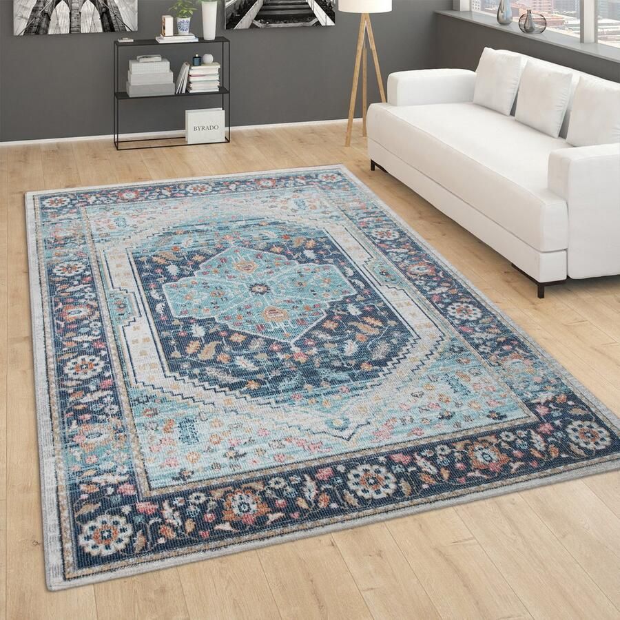 Paco Home Vloerkleed voor binnen en buiten laagpolig vloerkleed met oosters ontwerp verschillende kleuren en afmetingen 120x170 cm