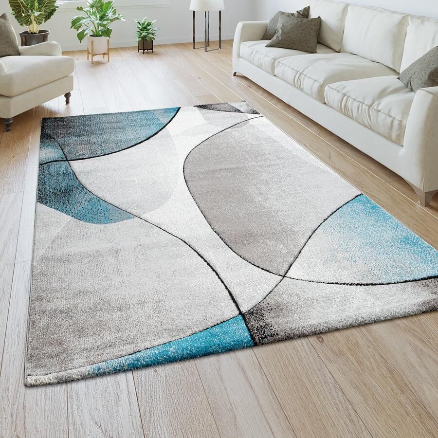 Paco Home Vloerkleed Woonkamer Laagpolig 3D Effect Modern Abstract Patroon Geometrisch 80x300 cm