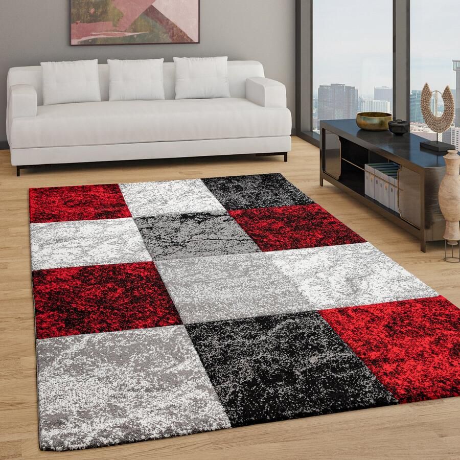Paco Home Vloerkleed Woonkamer Laagpolig 3D Effect Modern Ruit Design Geometrisch Patroon 160x230 cm