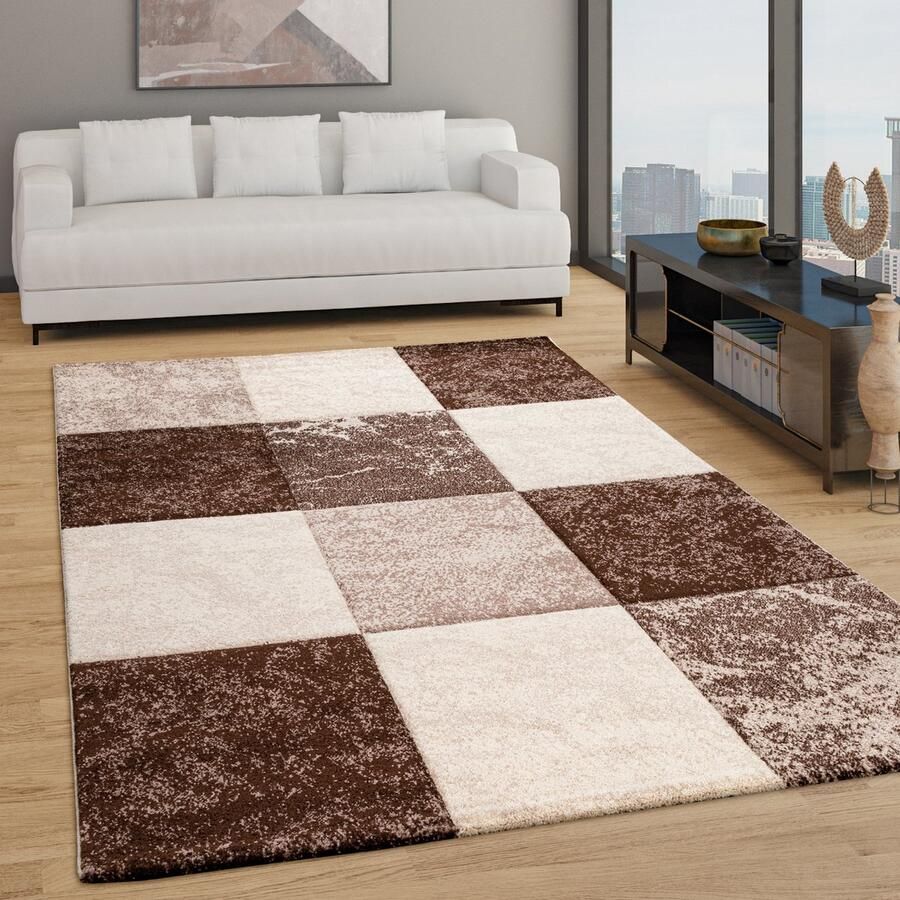 Paco Home Vloerkleed Woonkamer Laagpolig 3D Effect Modern Ruit Design Geometrisch Patroon 160x230 cm