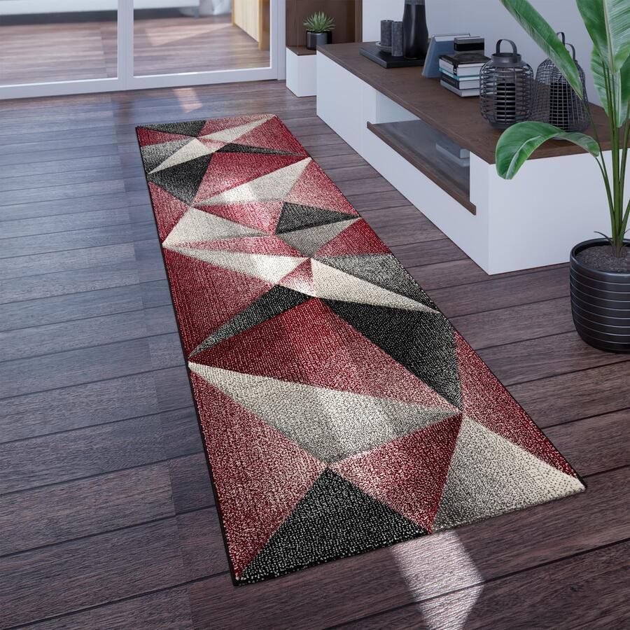 Paco Home Vloerkleed Woonkamer Laagpolig Modern Patroon Geometrisch Patroon Rhombus 3D 60x110 cm