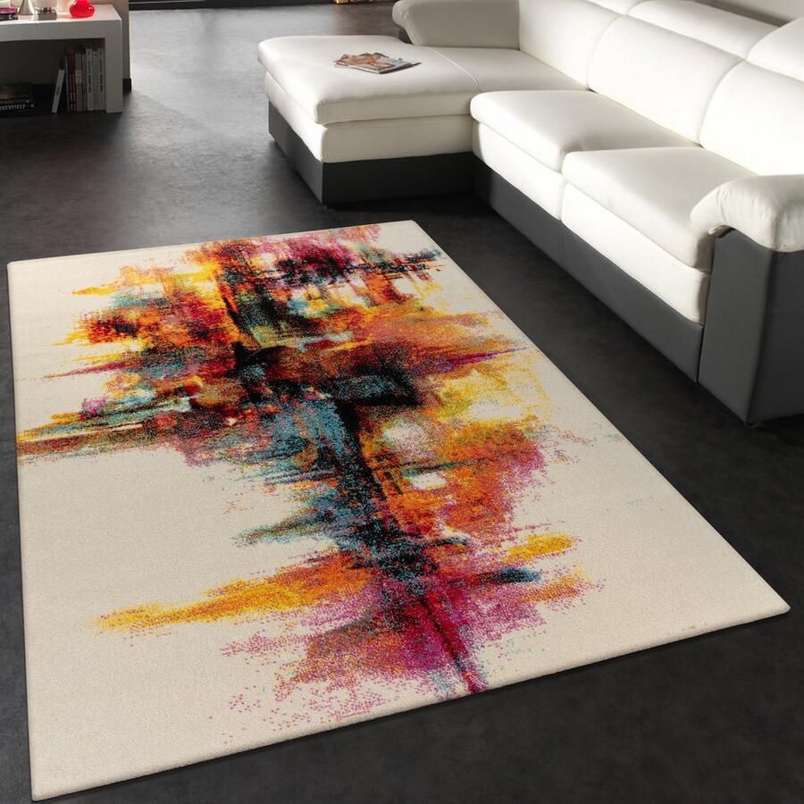 Paco Home Vloerkleed Woonkamer Laagpolig Modern Vintage Patroon Abstract Veelkleurig 120x170 cm