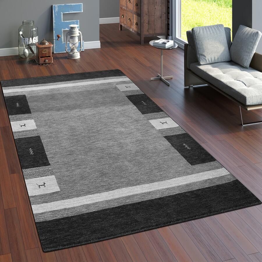 Paco Home Vloerkleed Woonkamer Laagpolig Patroon Berber Patroon Geometrisch Handgemaakt 160x230 cm