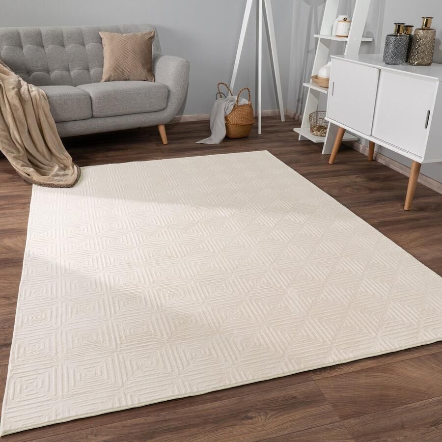 Paco Home Vloerkleed Woonkamer Laagpolig Patroon Scandinavisch Boho Patroon Geometrisch 160x220 cm