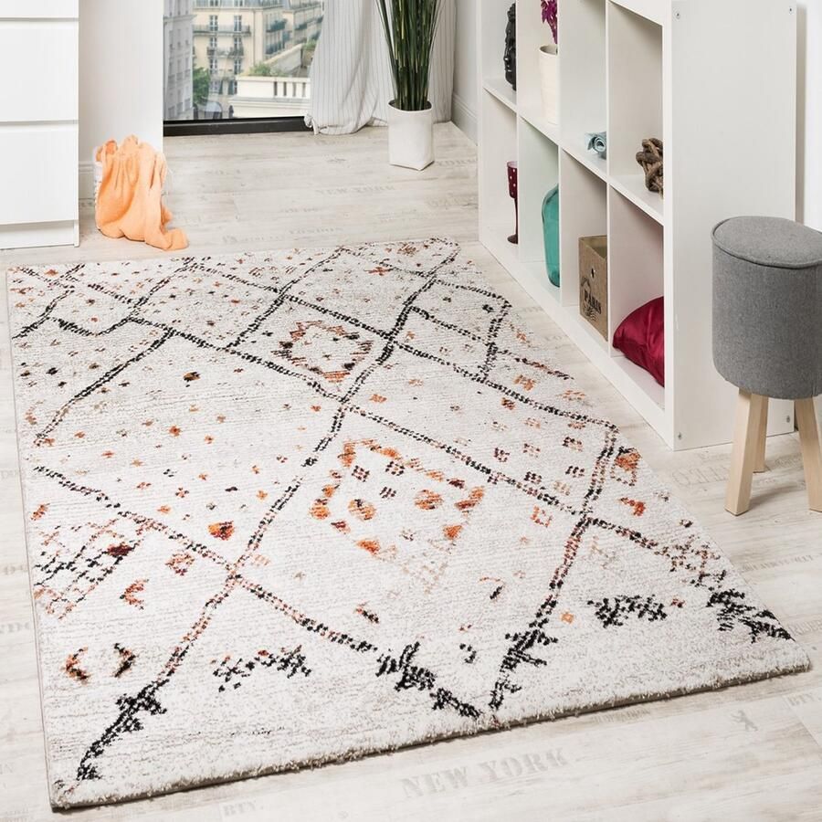 Paco Home Vloerkleed Woonkamer Laagpolig Vintage Boho Scandinavisch Patroon Geometrisch 120x170 cm