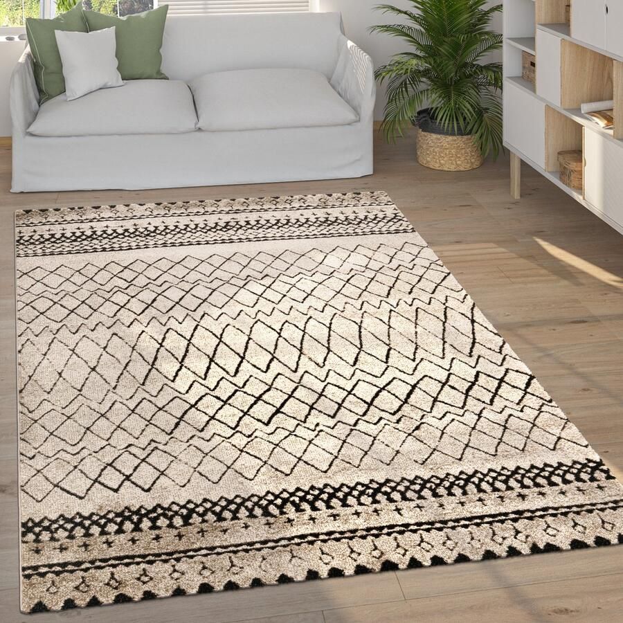Paco Home Vloerkleed Woonkamer Laagpolig Vintage Boho Scandinavisch Patroon Geometrisch 200x290 cm - Foto 4