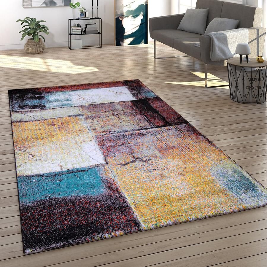 Paco Home Vloerkleed Woonkamer Laagpolig Vintage Geometrisch Patroon Abstract Modern 160x220 cm