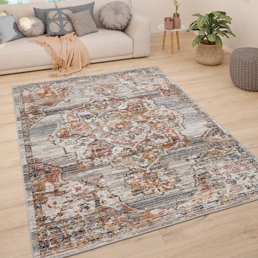 Paco Home Vloerkleed Woonkamer Laagpolig Vintage Pastel Modern Oriëntaals Patroon 120x170 cm