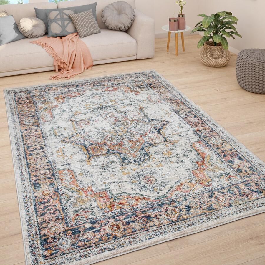 Paco Home Vloerkleed Woonkamer Laagpolig Vintage Pastel Modern Oriëntaals Patroon 120x170 cm