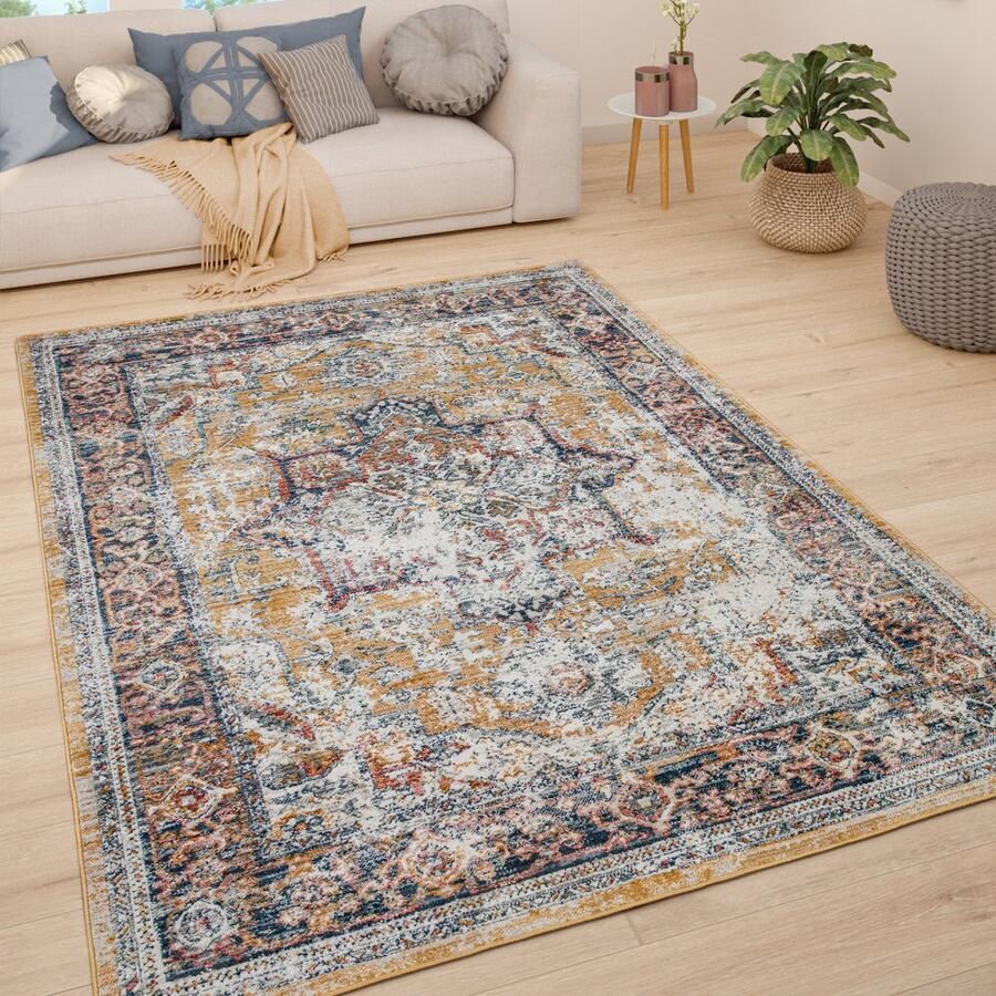 Paco Home Vloerkleed Woonkamer Laagpolig Vintage Pastel Modern Oriëntaals Patroon 60x100 cm