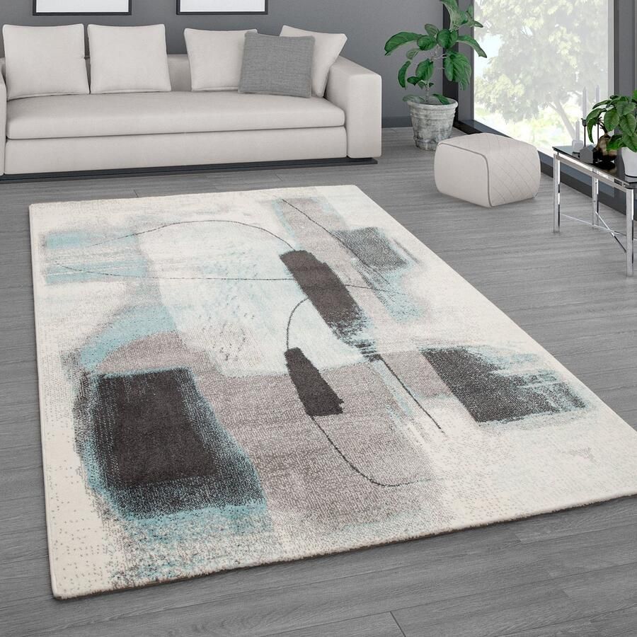 Paco Home Vloerkleed Woonkamer Modern Laagpolig In Pastelkleuren Vintage Galaxy-Patroon 160x230 cm
