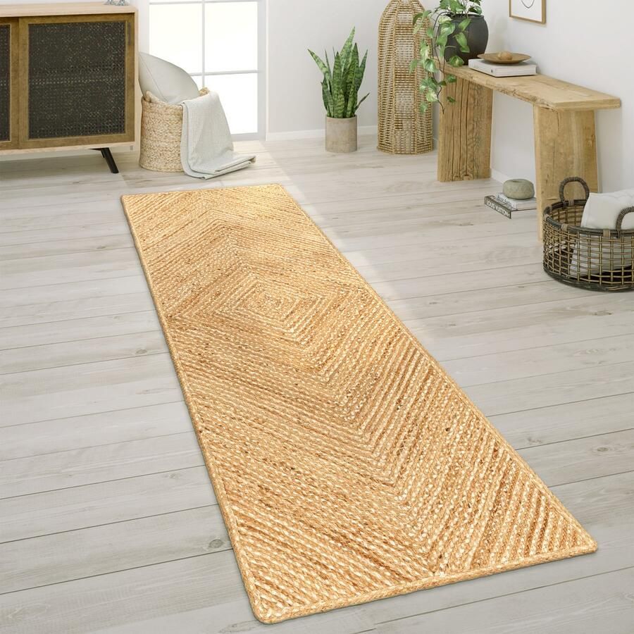 Paco Home Vloerkleed Woonkamer Natuurvezel Jute Handgemaakt Abstract Modern Patroon 80x150 cm
