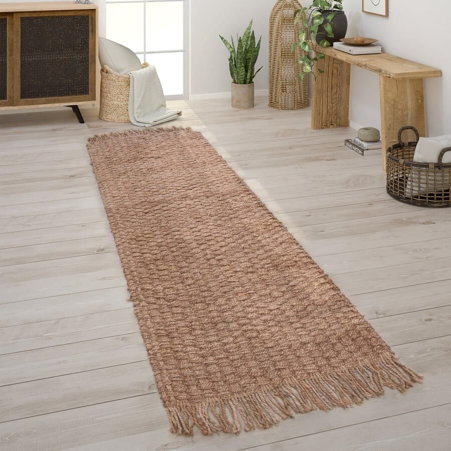 Paco Home Vloerkleed Woonkamer Natuurvezel Jute Handgemaakt Abstract Modern Patroon 80x150 cm