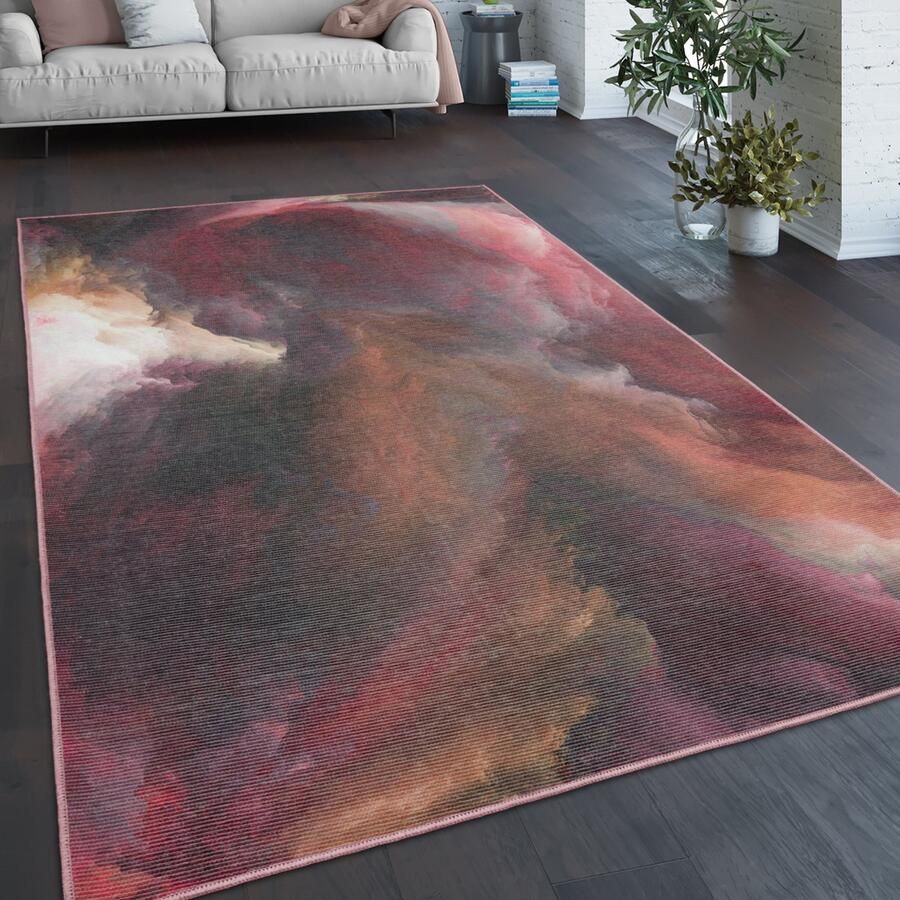 Paco Home Vloerkleed Woonkamer Platweefsel Modern Patroon Abstract Vintage Wasbaar 140x200 cm