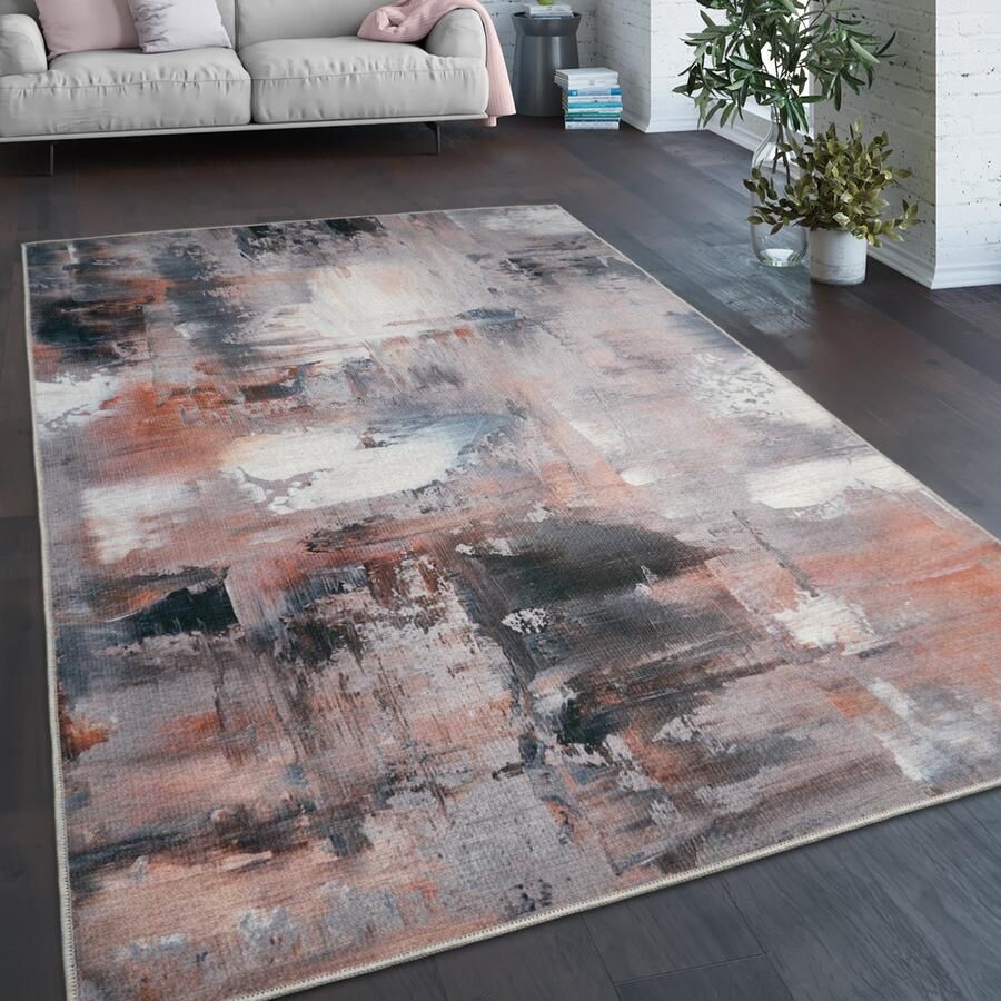 Paco Home Vloerkleed Woonkamer Platweefsel Modern Patroon Abstract Vintage Wasbaar 140x200 cm