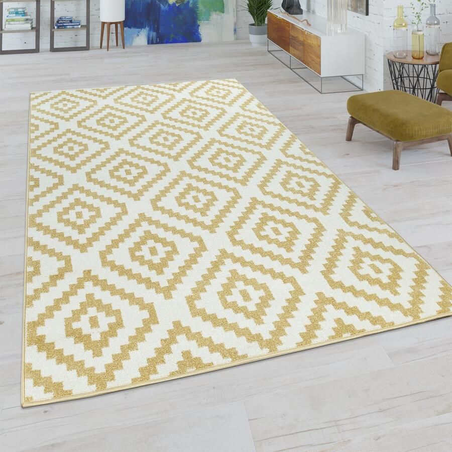 Paco Home Vloerkleed Woonkamer Ruitpatroon In Pastelkleuren Moderne Boho Ethno-Look 200x280 cm