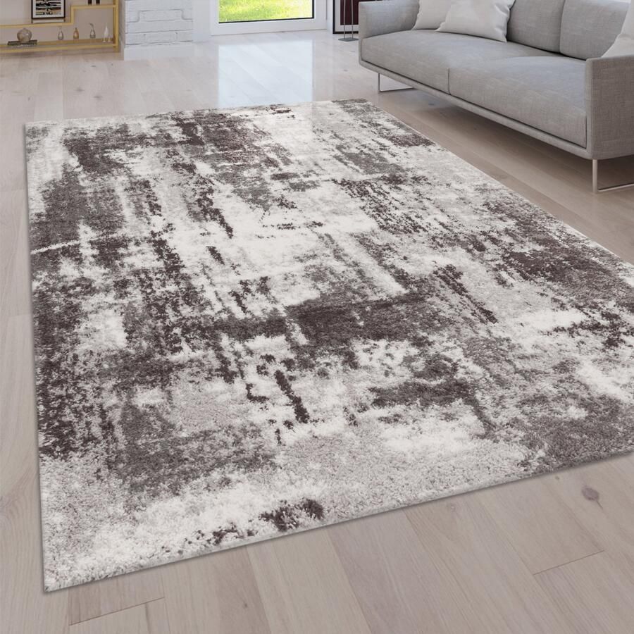 Paco Home Hoogpolig Vloerkleed Woonkamer Shaggy Vintage Patroon Abstract Modern 160x220 cm