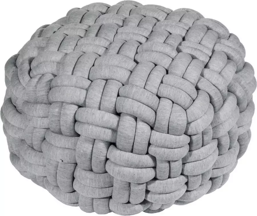 PAD geknoopte zitpoef Lokken lichtgrijs 59x40 cm