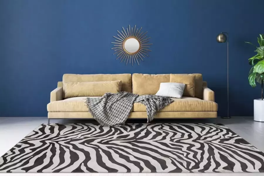 Padiro Vloerkleed sinai 125 kunstzijde ivoor zwart 160 x 230 cm