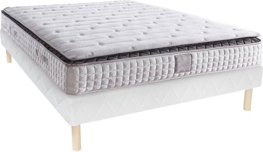 Palacio Boxspring + pocketvering matras 140 x 190 cm dikte 27 cm HATEM by L 190 cm x H 27 cm x D 140 cm