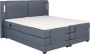 Palacio Set boxspring + hoofdbord met ledlampjes + elektrische relaxbedbodems + matras + topmatras 2 x 80 x 200 cm Blauwe stof ASTEMI van L 214 cm x H 122 cm x D 181 cm - Thumbnail 1