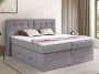 Palacio Set boxspring met hoofdbord + bedbodems met opbergruimte + matras + dekmatras 180 x 200 cm Lichtgrijze stof PERAMA van L 212 cm x H 126 cm x D 211 cm - Thumbnail 2