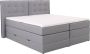 Palacio Set boxspring met hoofdbord + bedbodems met opbergruimte + matras + dekmatras 180 x 200 cm Lichtgrijze stof PERAMA van L 212 cm x H 126 cm x D 211 cm - Thumbnail 1