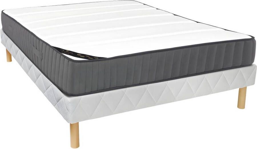 Vente-unique Set bedbodem + matras 140 x 200 cm met pocketveren met 7 zones en zeer veerkrachtig schuim dikte 26 cm AUDACE van PALACIO L 200 cm x H 30 cm x D 140 cm