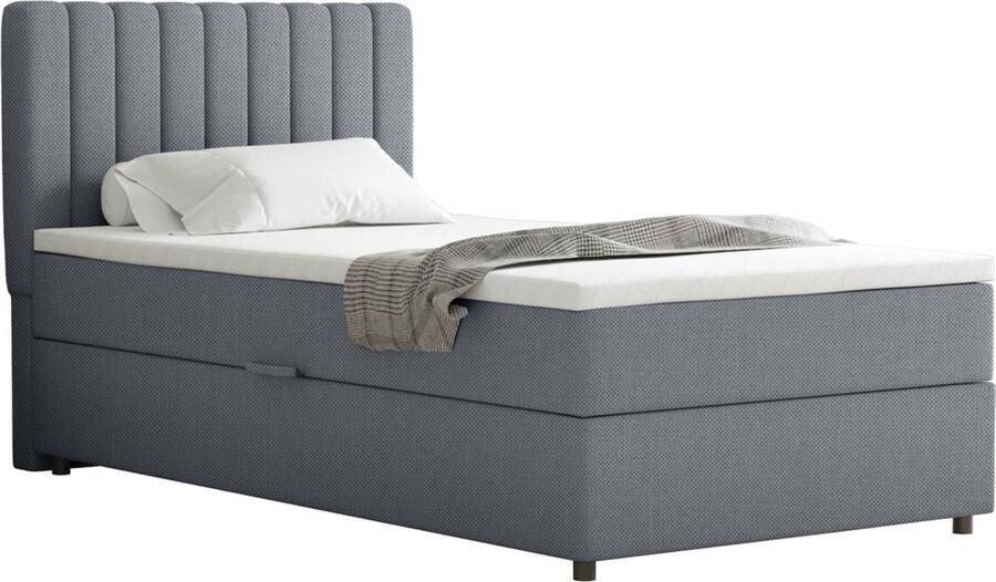 Panda Möbel Boxspring Everest 100 x 200 cm eenpersoonsbed met hoogwaardige Bonell-matras en topper