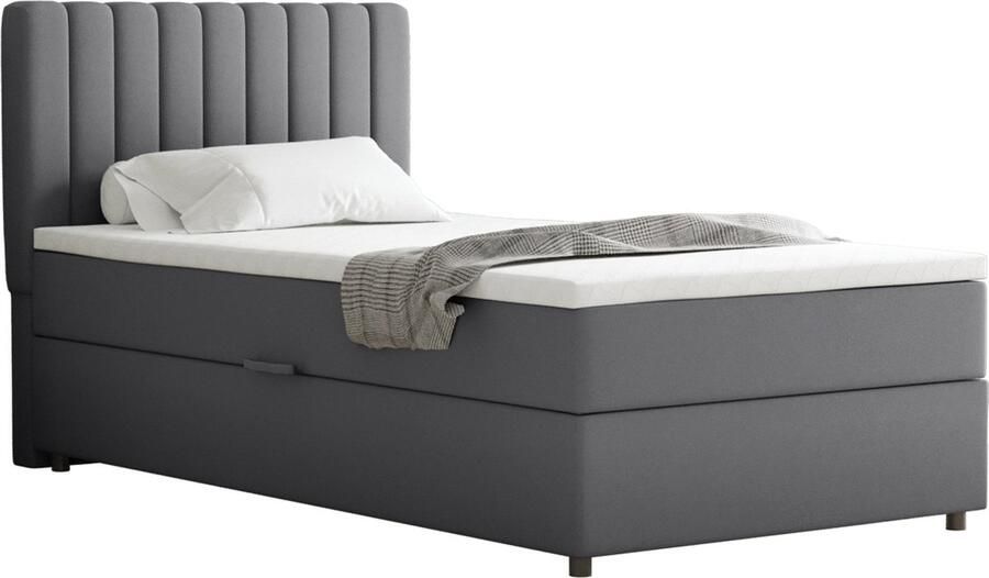 Panda Möbel Boxspring Everest 100 x 200 cm eenpersoonsbed met hoogwaardige Bonell-matras en topper