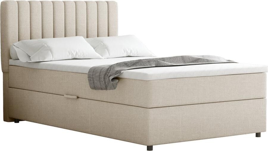 Panda Möbel Boxspring Everest 120 x 200 cm tweepersoons- of eenpersoonsbed met hoogwaardige Bonell-matras en topper