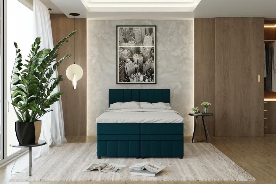 Panda Möbel Tweepersoonsbed AVALON 140 x 200 cm tweepersoons met hoogwaardige Bonell-matras en topper