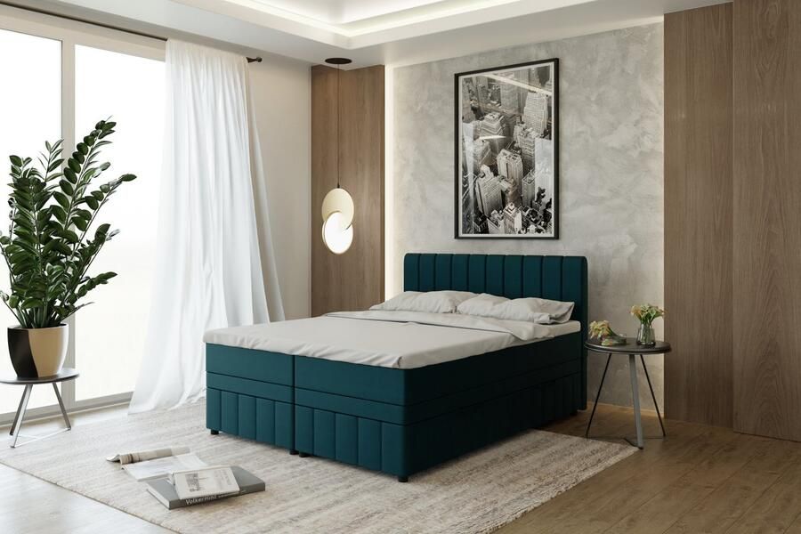 Panda Möbel Tweepersoonsbed AVALON 160 x 200 cm tweepersoons met hoogwaardige Bonell-matras en topper