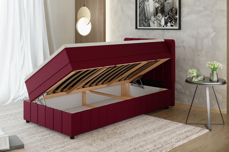 Panda Möbel Tweepersoonsbed Eenpersoonbed AVALON 100 x 200 cm tweepersoons met hoogwaardige Bonell-matras en topper