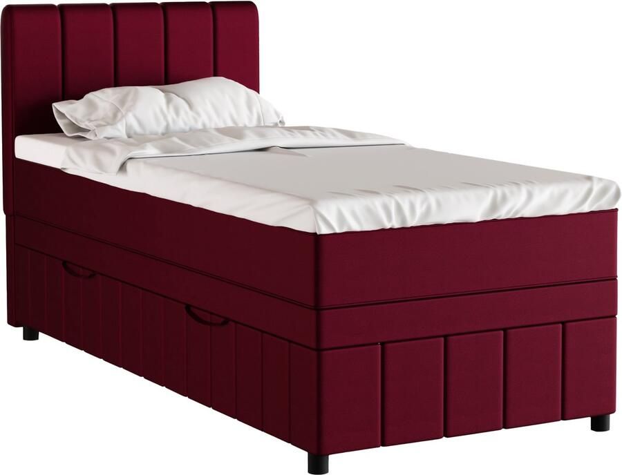 Panda Möbel Tweepersoonsbed Eenpersoonbed AVALON 90 x 200 cm tweepersoons met hoogwaardige Bonell-matras en topper