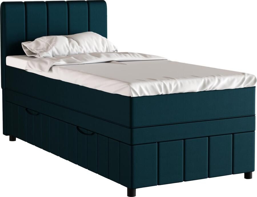 Panda Möbel Tweepersoonsbed Eenpersoonbed AVALON 90 x 200 cm tweepersoons met hoogwaardige Bonell-matras en topper