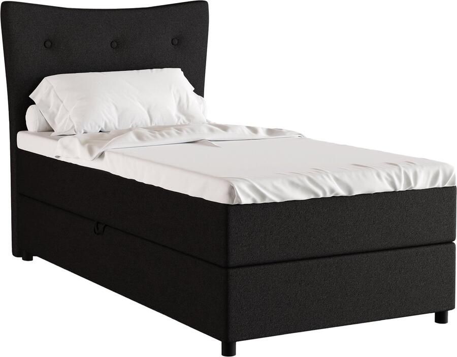 Panda Möbel Tweepersoonsbed NEVADA Eenpersoonbed 100 x 200 cm met hoogwaardige Bonell-matras en topper