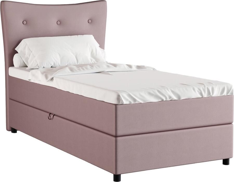 Panda Möbel Tweepersoonsbed NEVADA Eenpersoonbed 100 x 200 cm met hoogwaardige Bonell-matras en topper