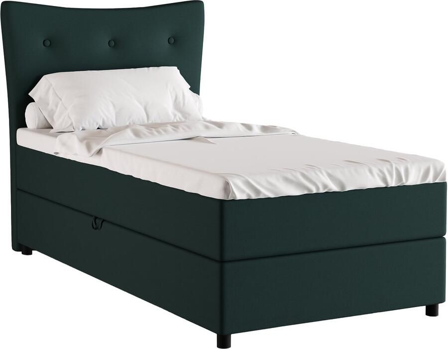 Panda Möbel Tweepersoonsbed NEVADA Eenpersoonbed 100 x 200 cm met hoogwaardige Bonell-matras en topper