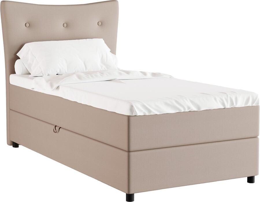 Panda Möbel Tweepersoonsbed NEVADA Eenpersoonbed 100 x 200 cm met hoogwaardige Bonell-matras en topper