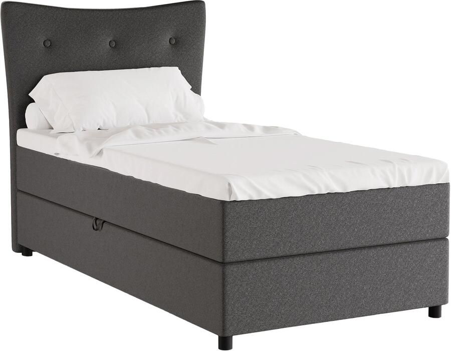 Panda Möbel Tweepersoonsbed NEVADA Eenpersoonbed 100 x 200 cm met hoogwaardige Bonell-matras en topper