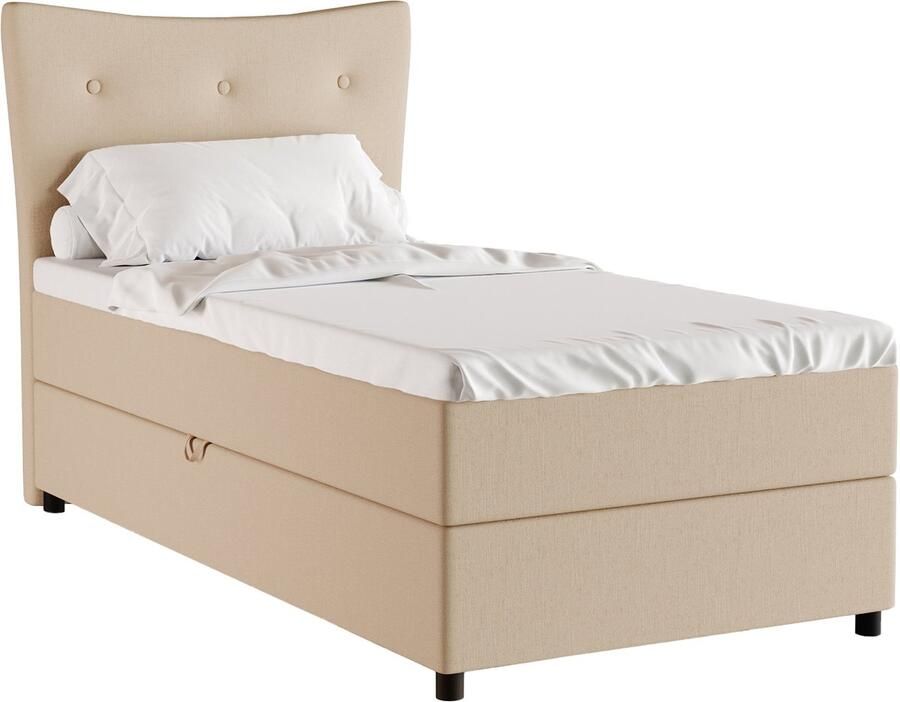 Panda Möbel Tweepersoonsbed NEVADA Eenpersoonbed 100 x 200 cm met hoogwaardige Bonell-matras en topper