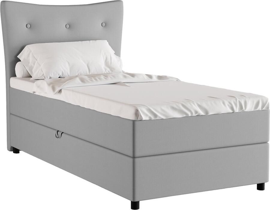 Panda Möbel Tweepersoonsbed NEVADA Eenpersoonbed 100 x 200 cm met hoogwaardige Bonell-matras en topper